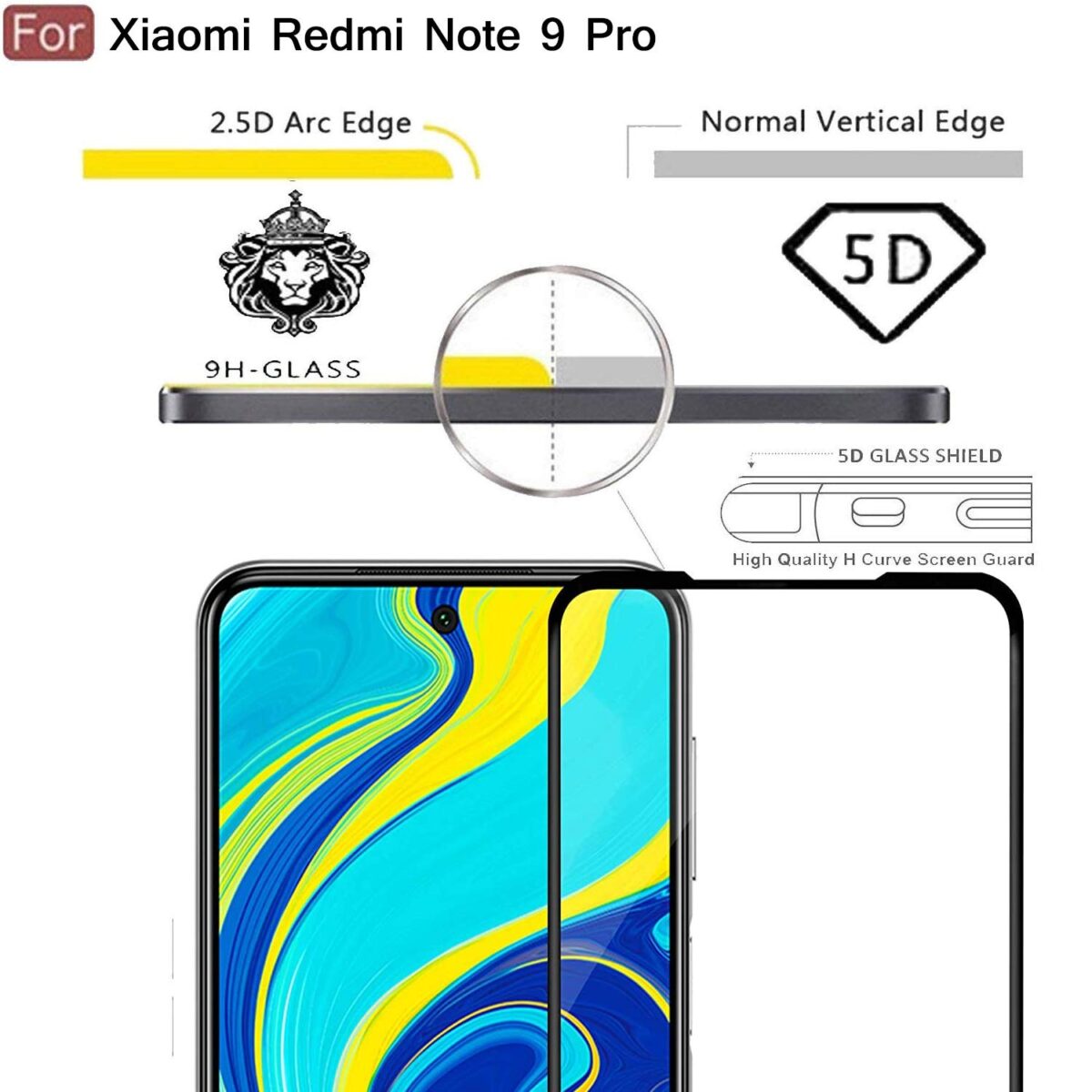 Redmi Note 9 Pro Max Tempered Glass Glu Basket