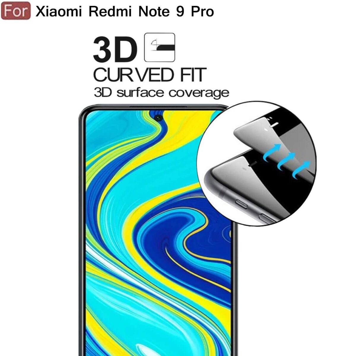 Redmi Note 9 Pro Max Tempered Glass Glu Basket