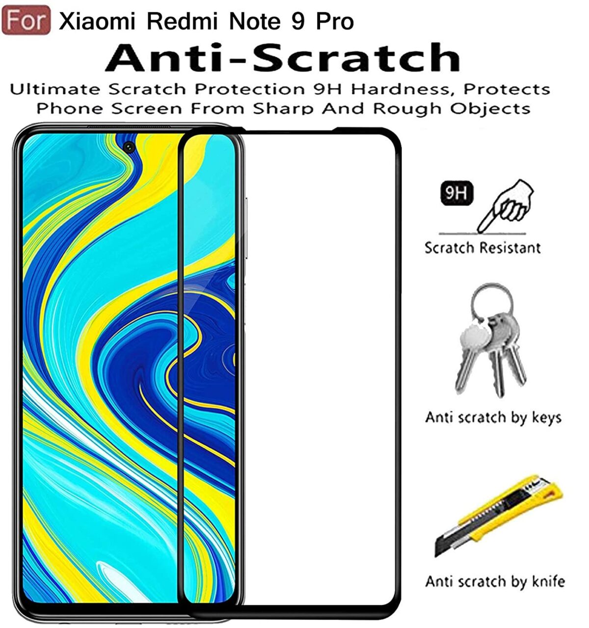 Redmi Note 9 Pro Max Tempered Glass Glu Basket