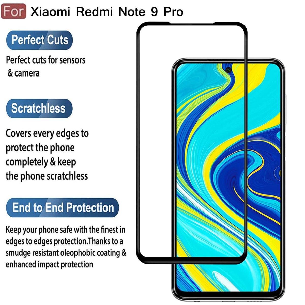 Redmi Note 9 Pro Max Tempered Glass Glu Basket